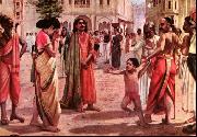 Raja Ravi Varma, Harischandra in Distress, having lost his kingdom and all the wealth parting with his only son in an auction